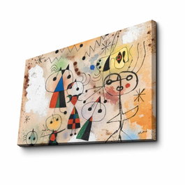 Wallity Cuadro Decorativo sobre Lienzo Carnaval de Arlequín de Joan Miró, 45 x 70 cm